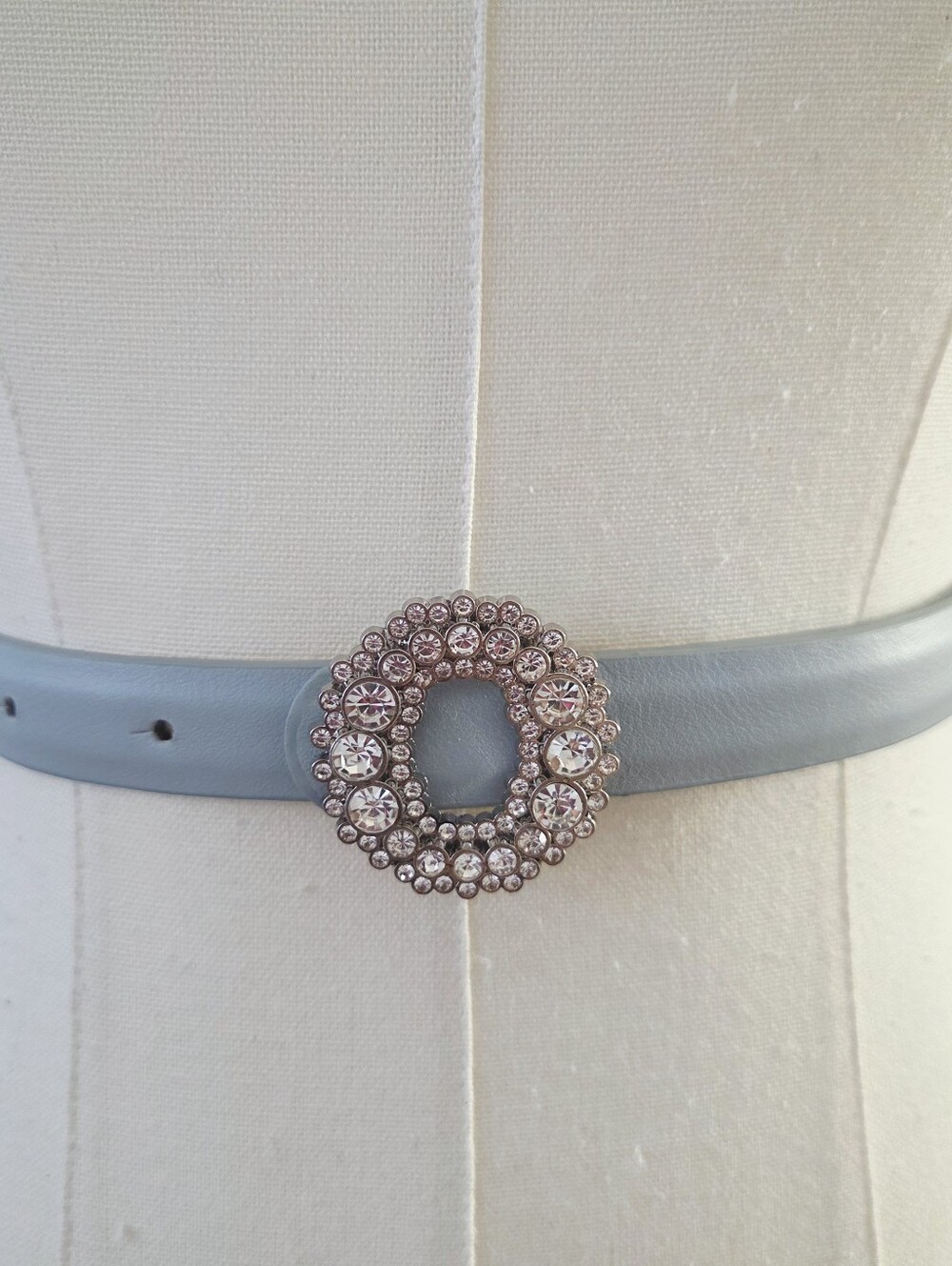Baby Blue Belt With Rhinestone Buckle - Picture 5 of 9